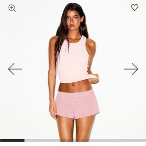 Skims cotton poplin sleep mini boxer set